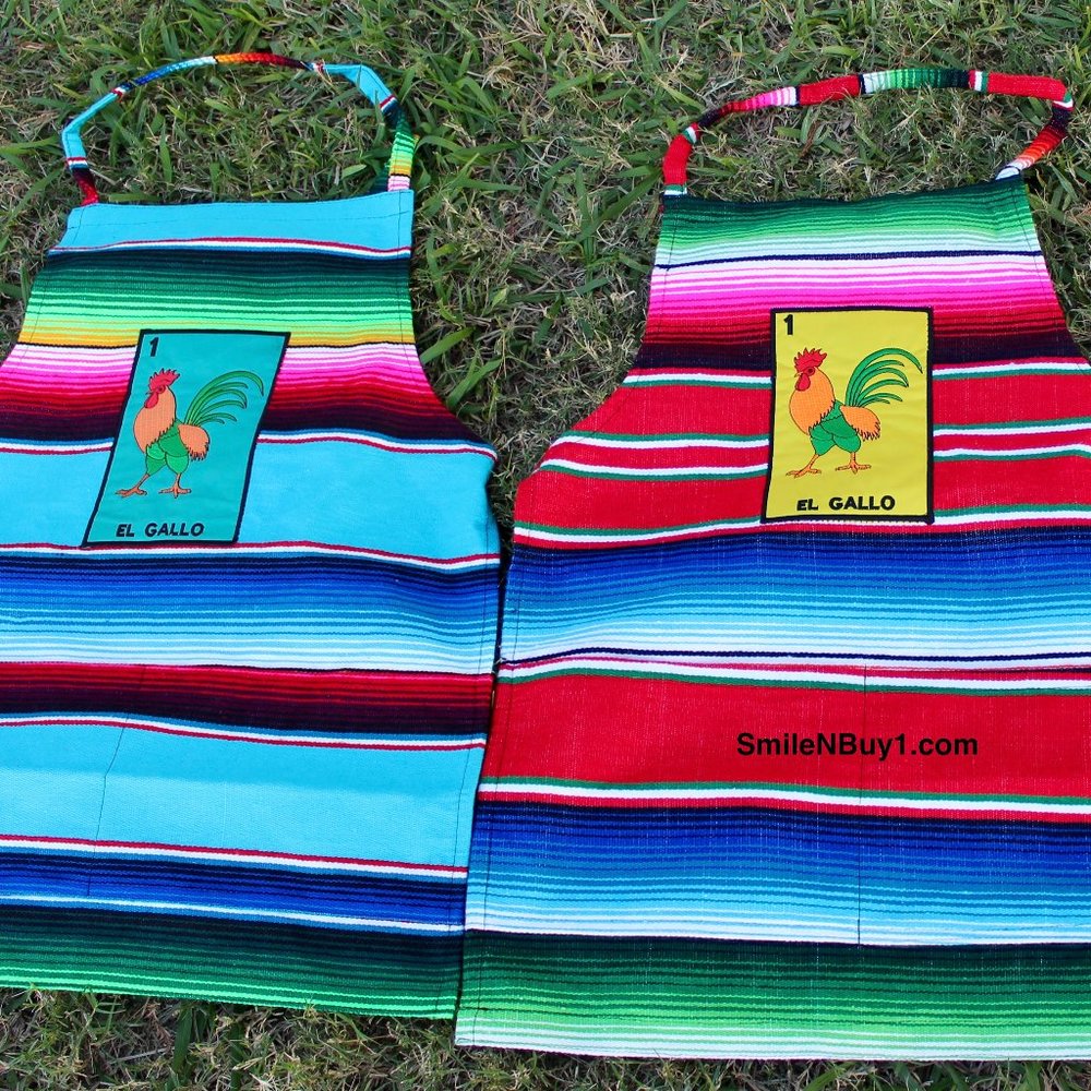 Mexican Loteria Sarape El Gallo 1 Apron Rooster